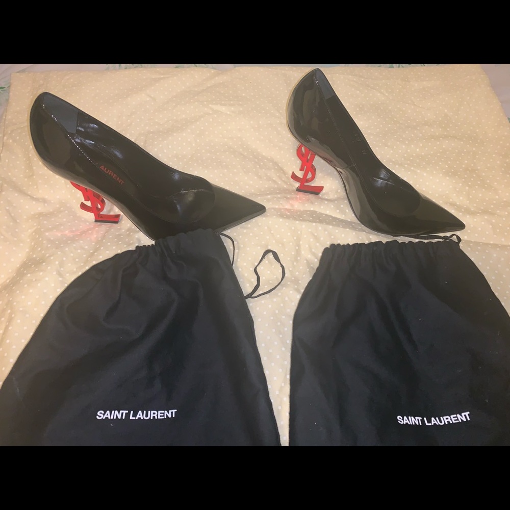 Saint Laurent Black /red Opyum 110 Patent Leather